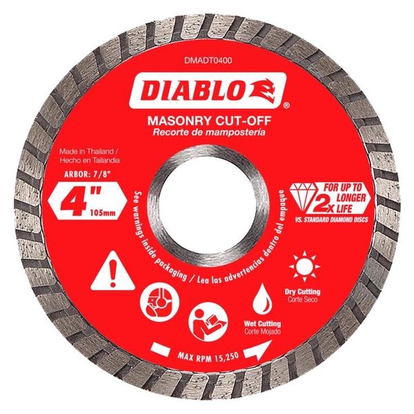 Diablo 4 in. D Diamond Masonry Cut-Off Disc DMADT0400